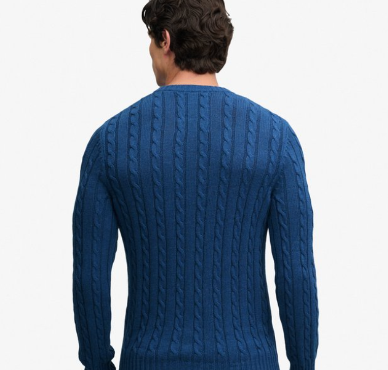 Superdry Cotton Cable Knit Crew - Men's