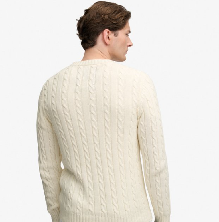 Superdry Cotton Cable Knit Crew - Men's