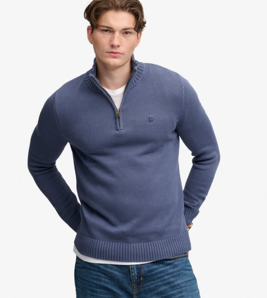 Superdry Cotton Half Zip Knit - Men's