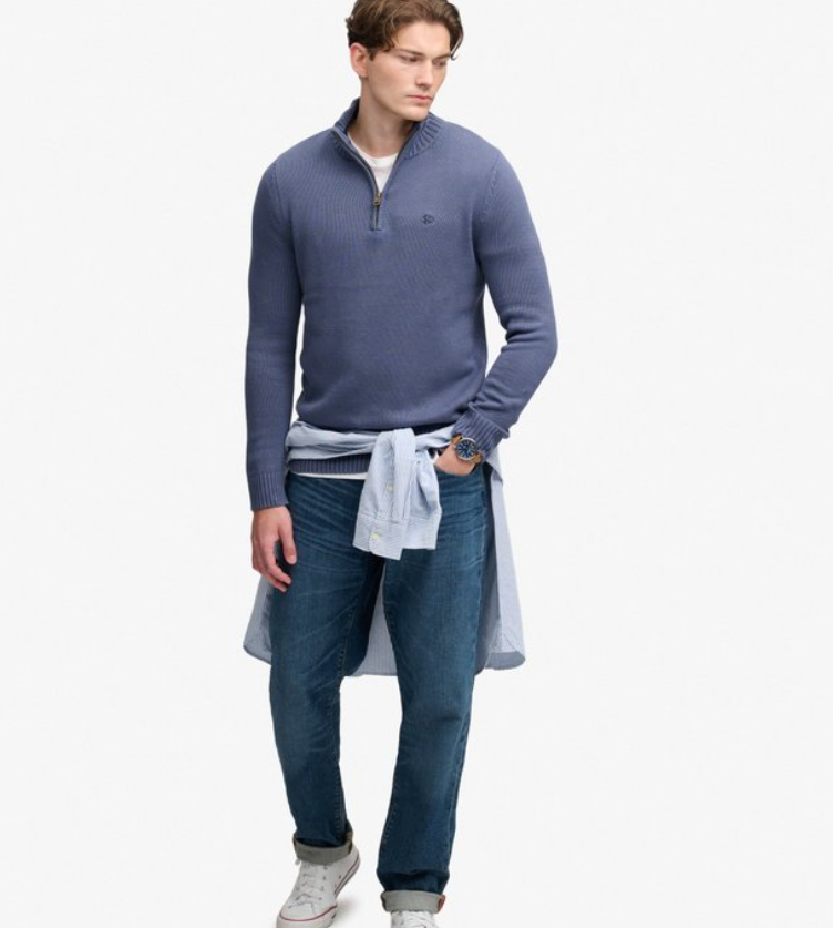 Superdry Cotton Half Zip Knit - Men's