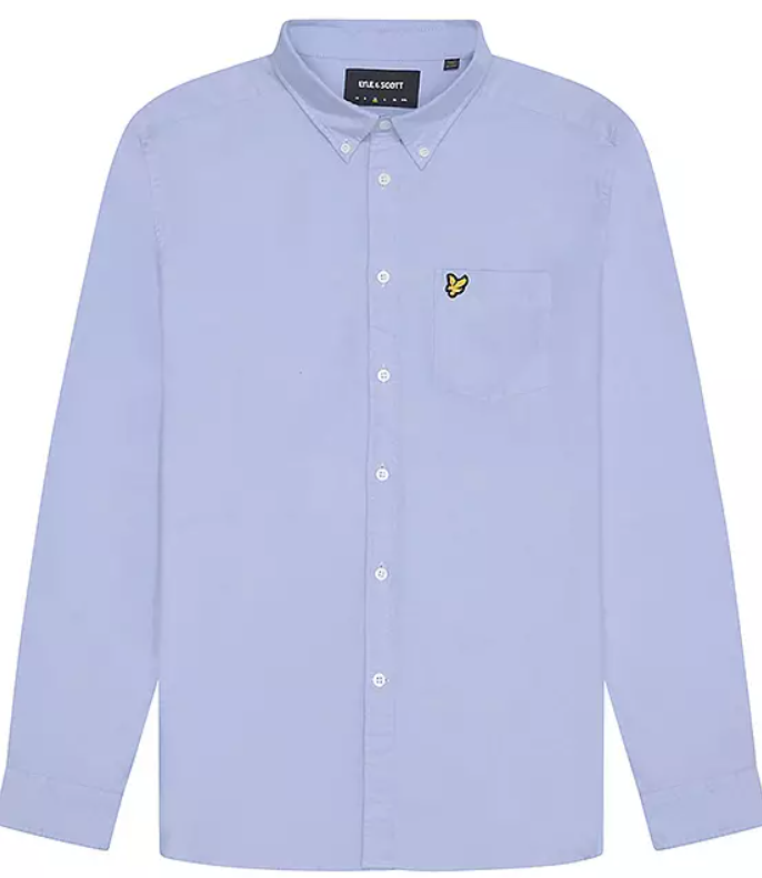 Lyle and Scott Plain Oxford Long Sleeve Shirt in Classic Colours EMPRA / MENS