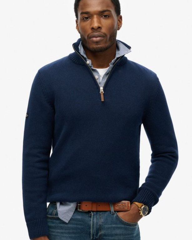 Superdry Cotton Classic Half Zip Knitted Jumper