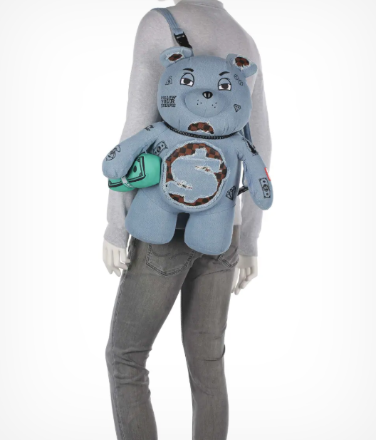 Sprayground Denim Shark Moneybear Teddy Bear Backpack