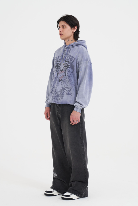 Ed Hardy Mens Gothic Cross Hoodie