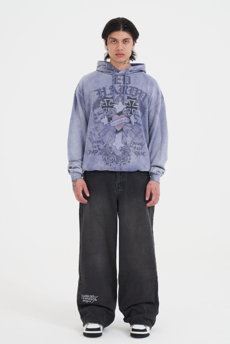 Ed Hardy Mens Gothic Cross Hoodie