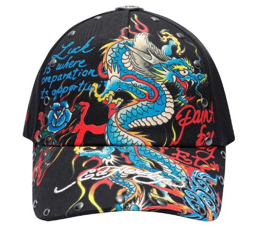 Ed Hardy 6 Panels Studded Eyelets Cap