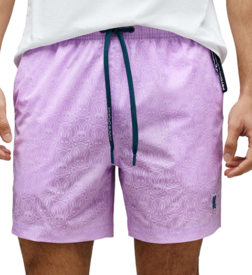 Psycho Bunny Samos Men's hydrochromic printed swim trunk