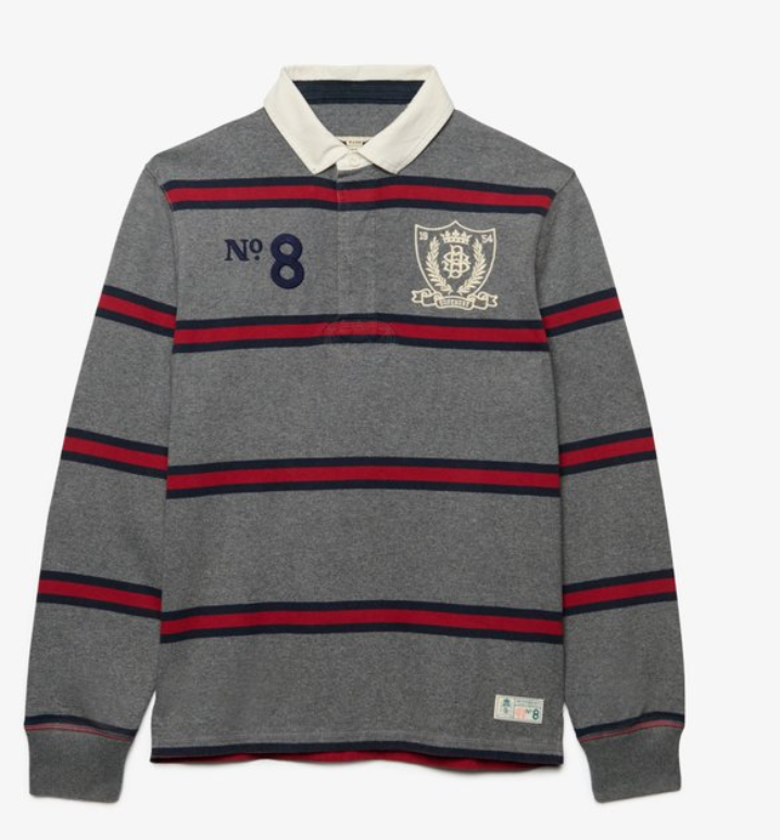 Superdry Double Emblem Stripe Rugby Top