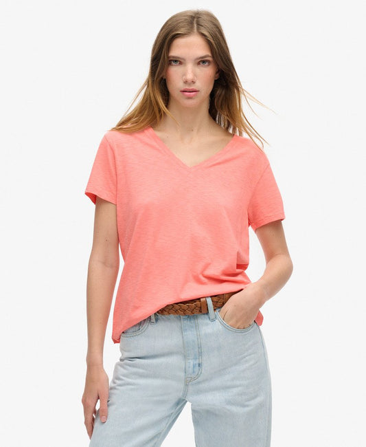Superdry Studio Slub Embroidered V-Neck Tee (Women's)