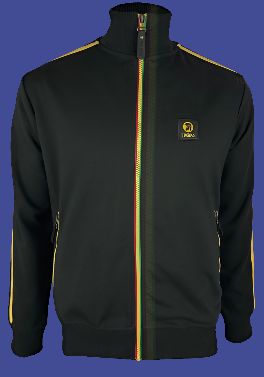 Trojan Contrast Zip Track top