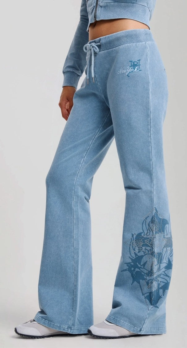 Ed Hardy Womens Cross and Thorns Washed Flares Joggers
