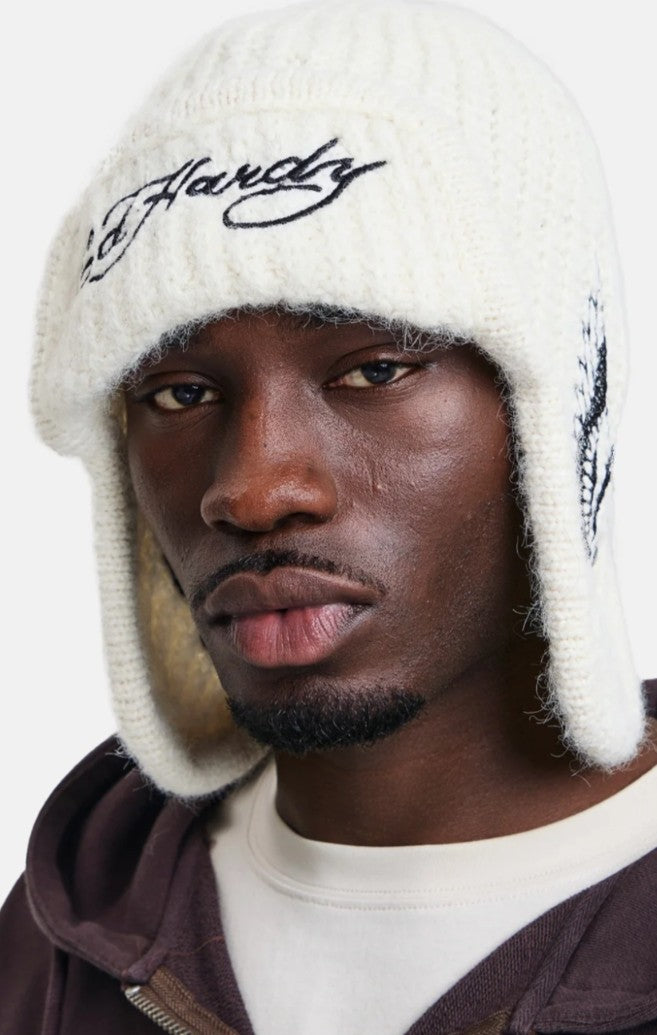 Ed Hardy Flaming Skull  Trapper Hat