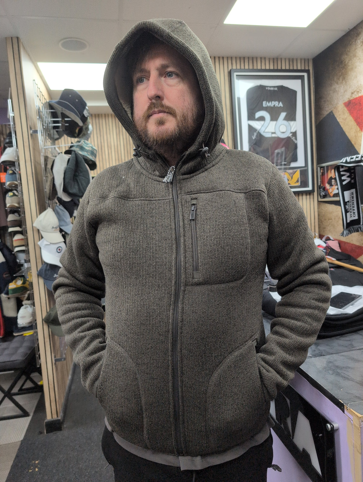 Weird Fish Torpoint Faux Sherling Bonded Full Zip Fleece Hoodie