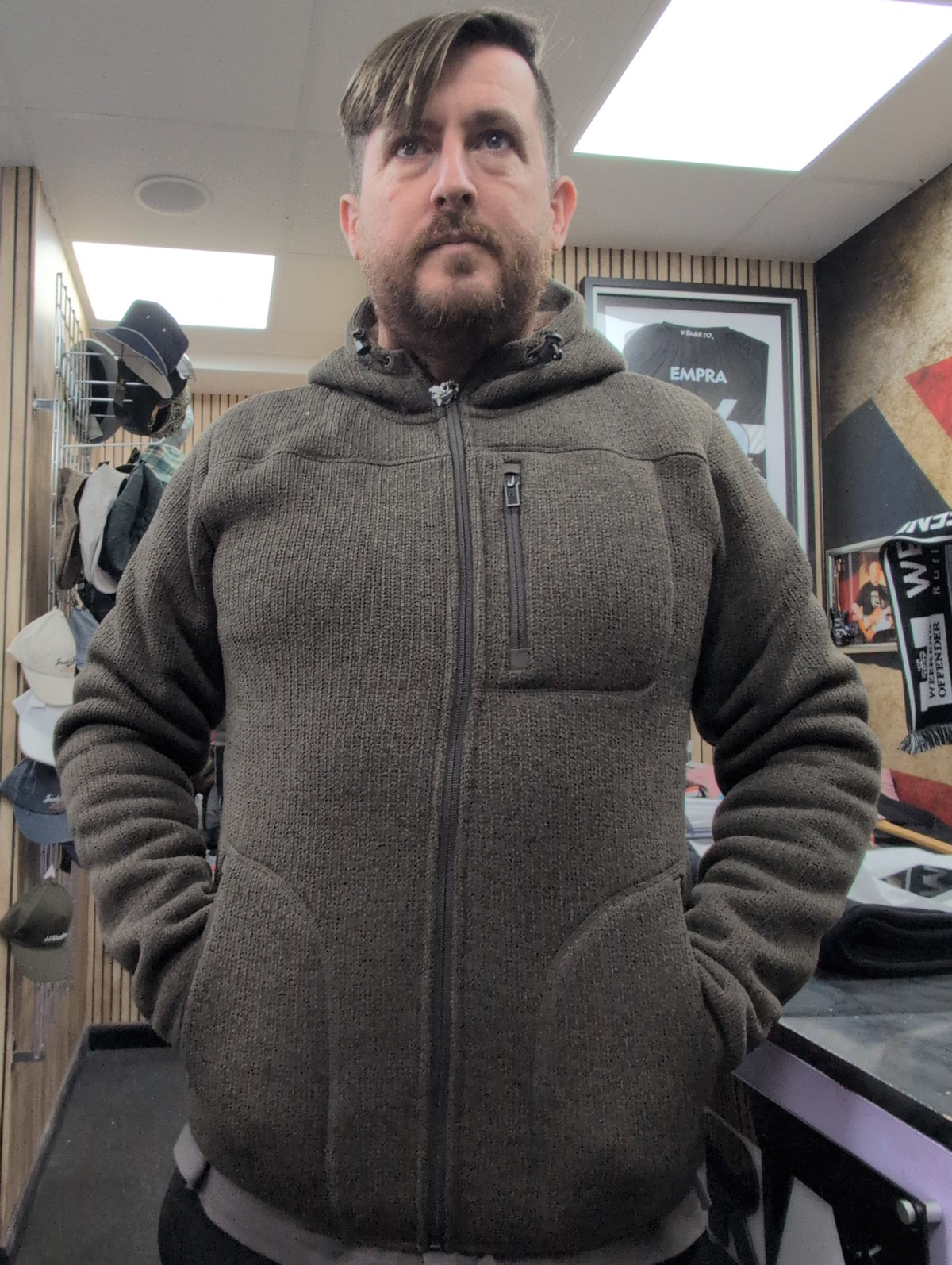 Weird Fish Torpoint Faux Sherling Bonded Full Zip Fleece Hoodie