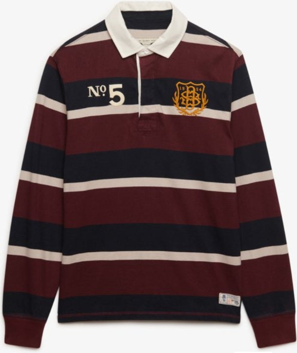 Superdry Double Emblem Stripe Rugby Top