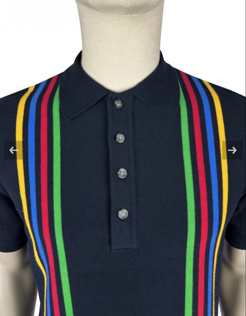 Trojan Multi Stripe Fine Gauge Polo